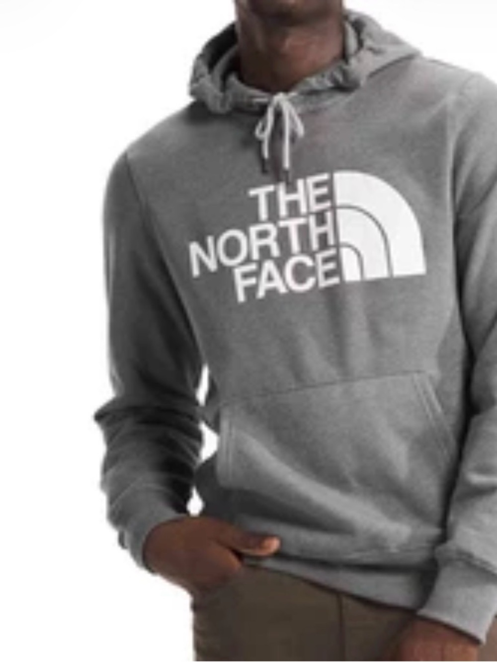The North Face Half Dome Hoodie Men’s Large Grey Pullover Sweatshirt A7R9F EUC